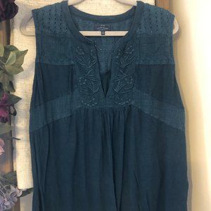 Lucky Brand, Sleeveless Top, Blue, Size 2X